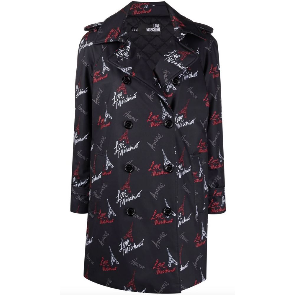 Manteau en polyester noir Love Moschino pour femme