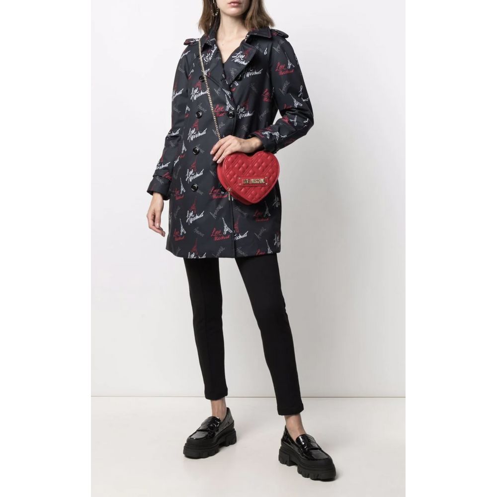 Manteau en polyester noir Love Moschino pour femme
