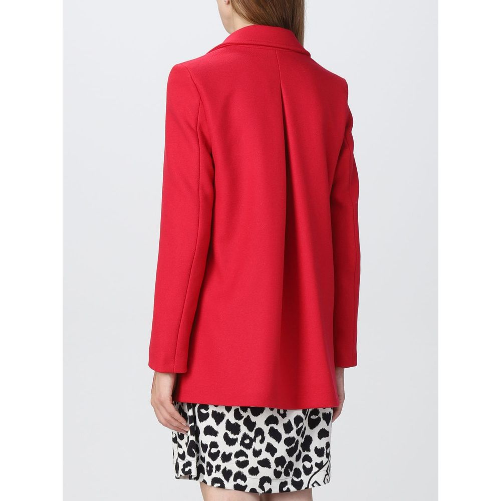 Veste chic en laine mélangée rose Love Moschino