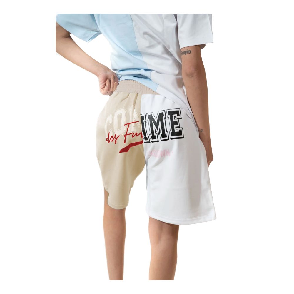 Short chic bicolore à logo Comme des Garçons Fuckdown