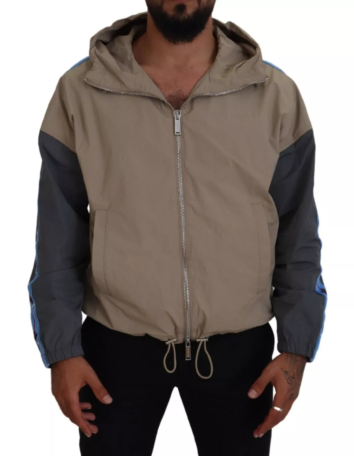 Veste à capuche zippée Dsquared² marron et grise