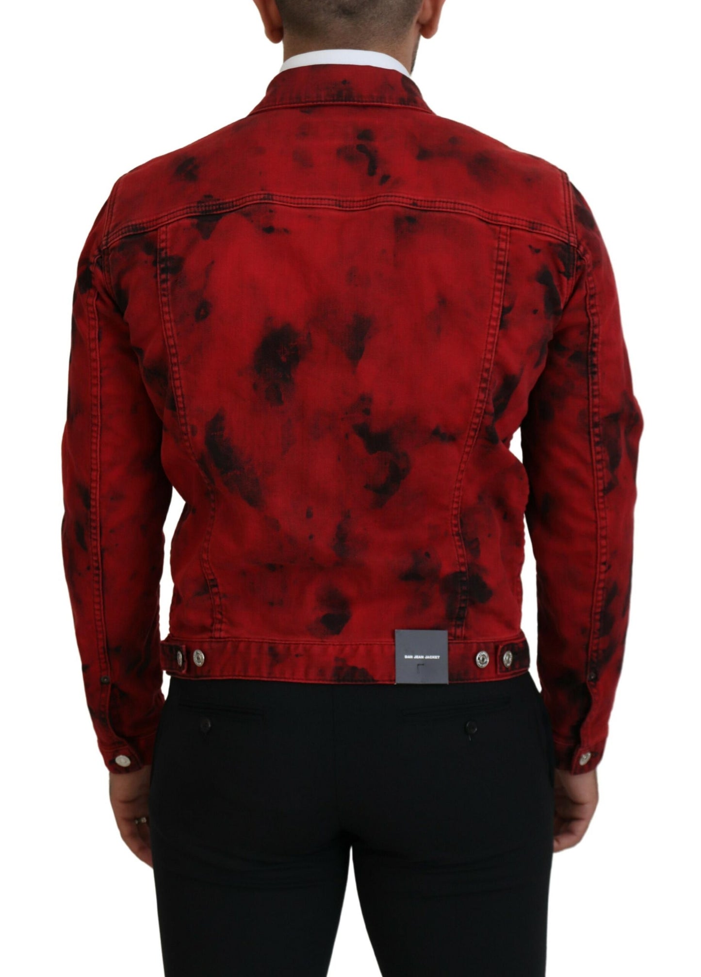 Veste en jean à col Dsquared² rouge et noir pour homme