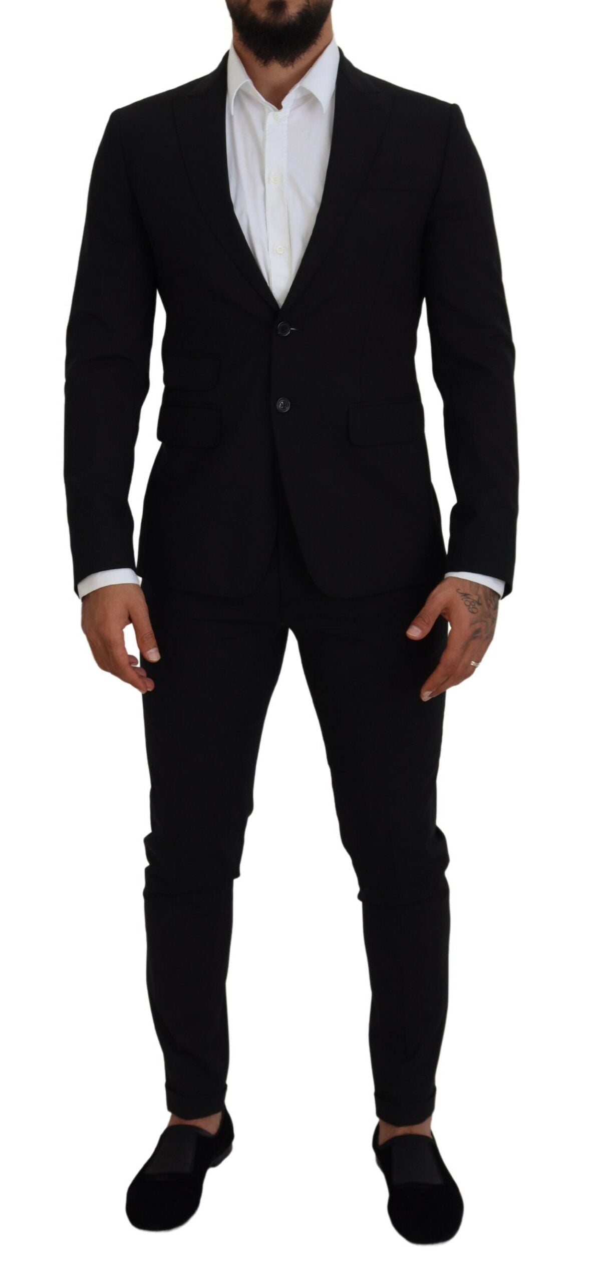 Costume 2 pièces Dsquared² en laine noire à simple boutonnage LONDON