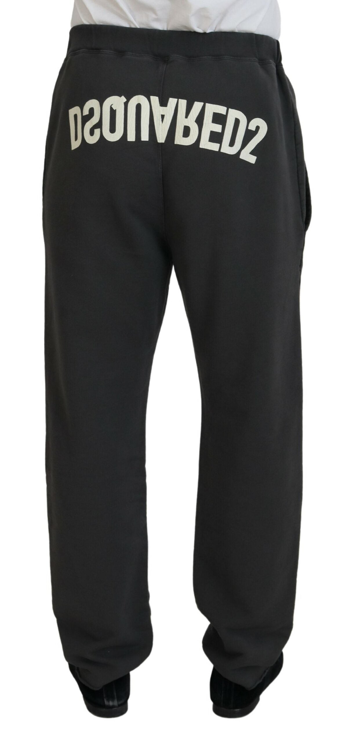 Dsquared² Dark Gray Cotton Men Casual Tattered Pants by Dsquared²
