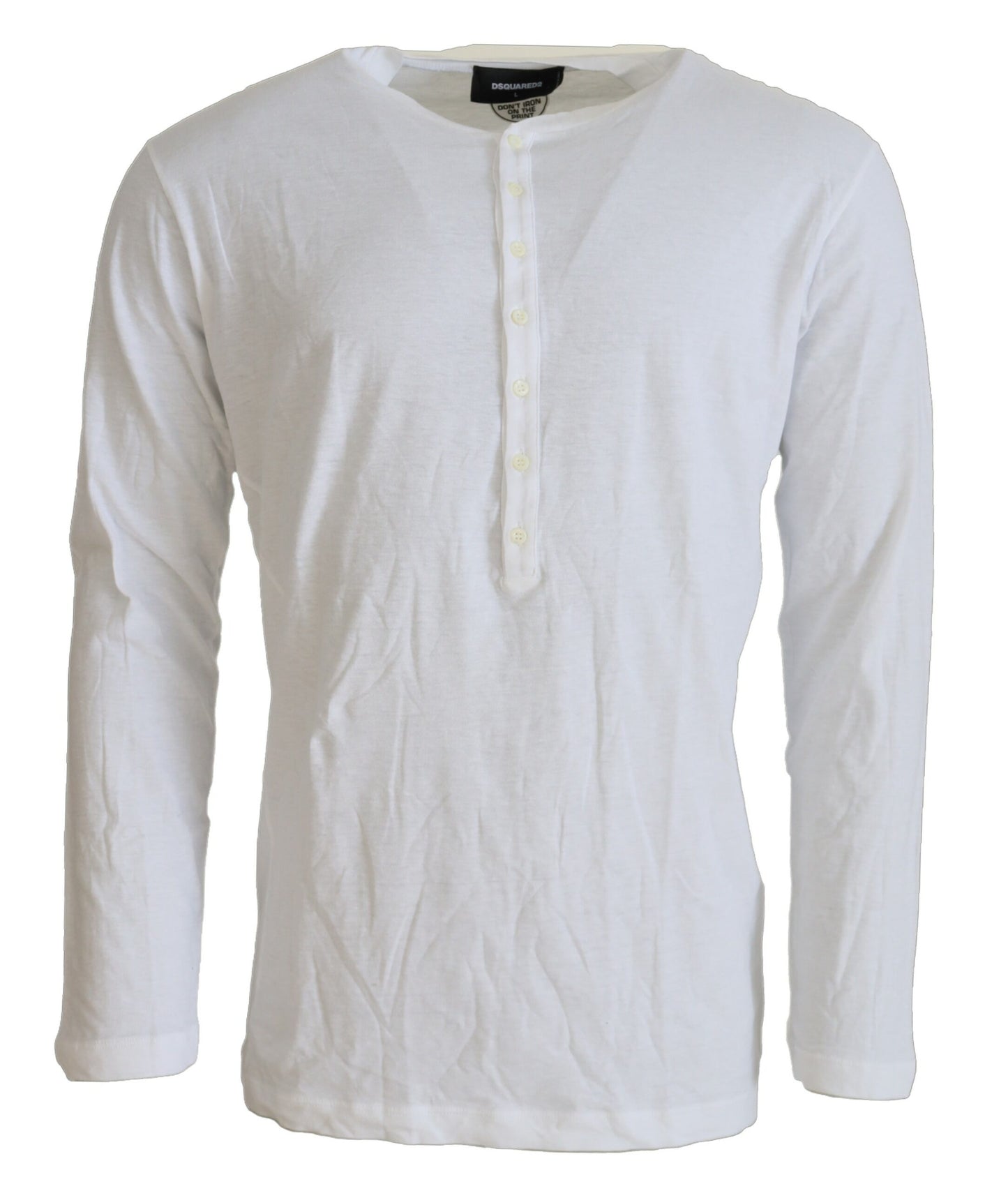 Dsquared² White Cotton Linen Long Sleeves Pullover Sweater by Dsquared²