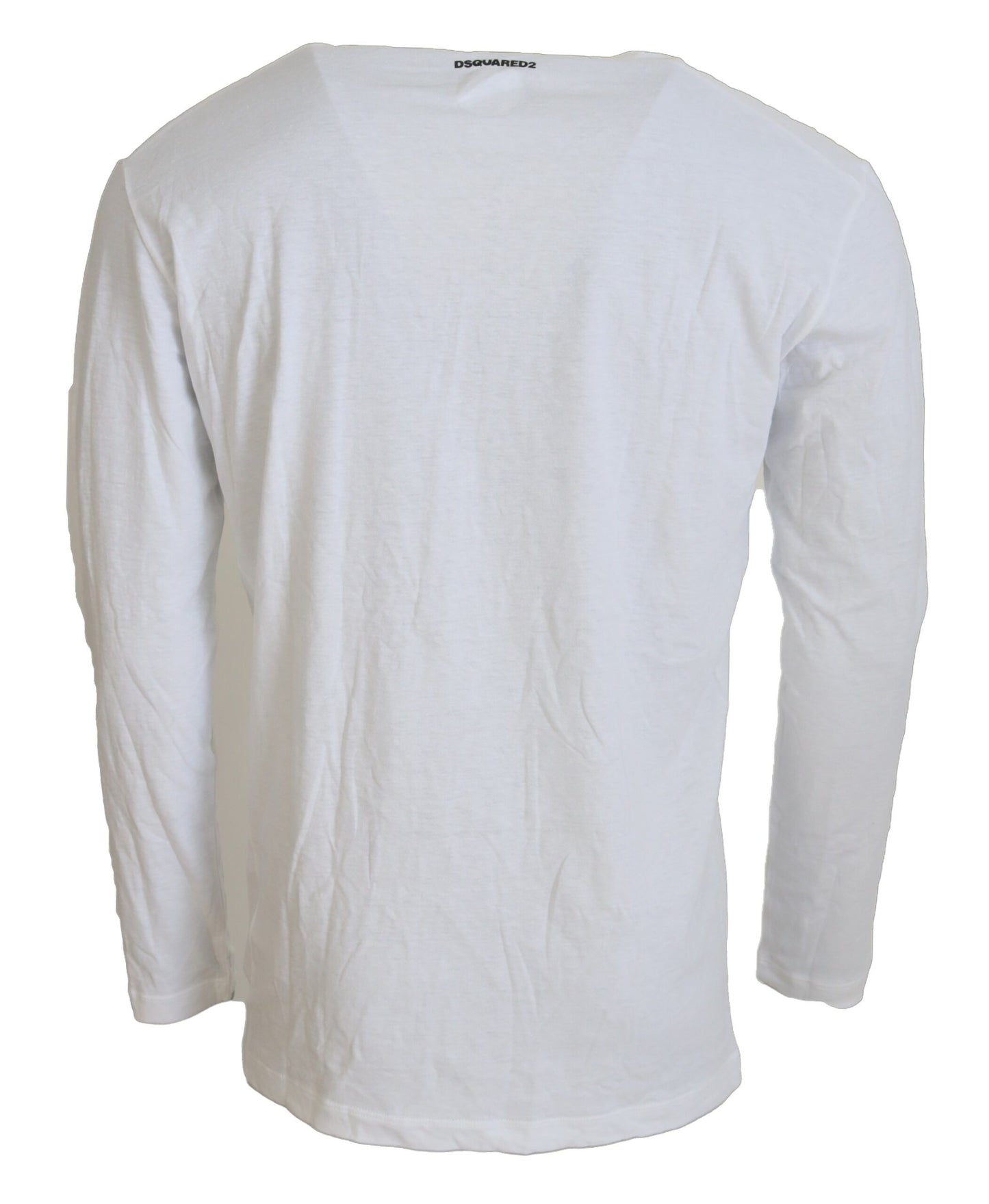 Dsquared² White Cotton Linen Long Sleeves Pullover Sweater by Dsquared²