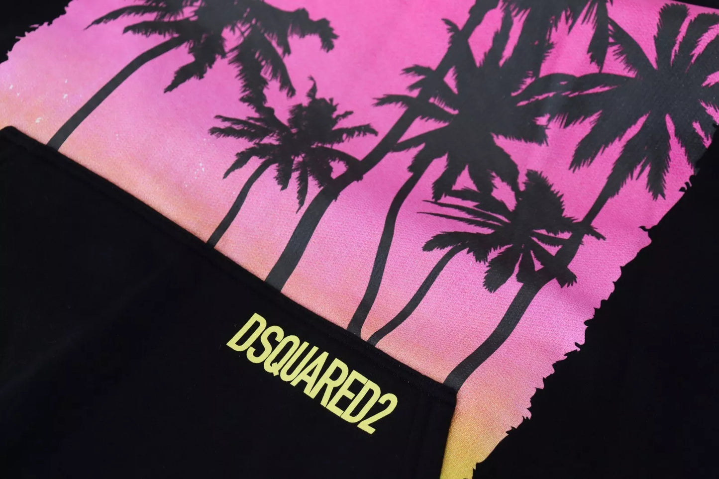 Dsquared² Black Cotton Hooded Printed Men Pullover Sweater by Dsquared²