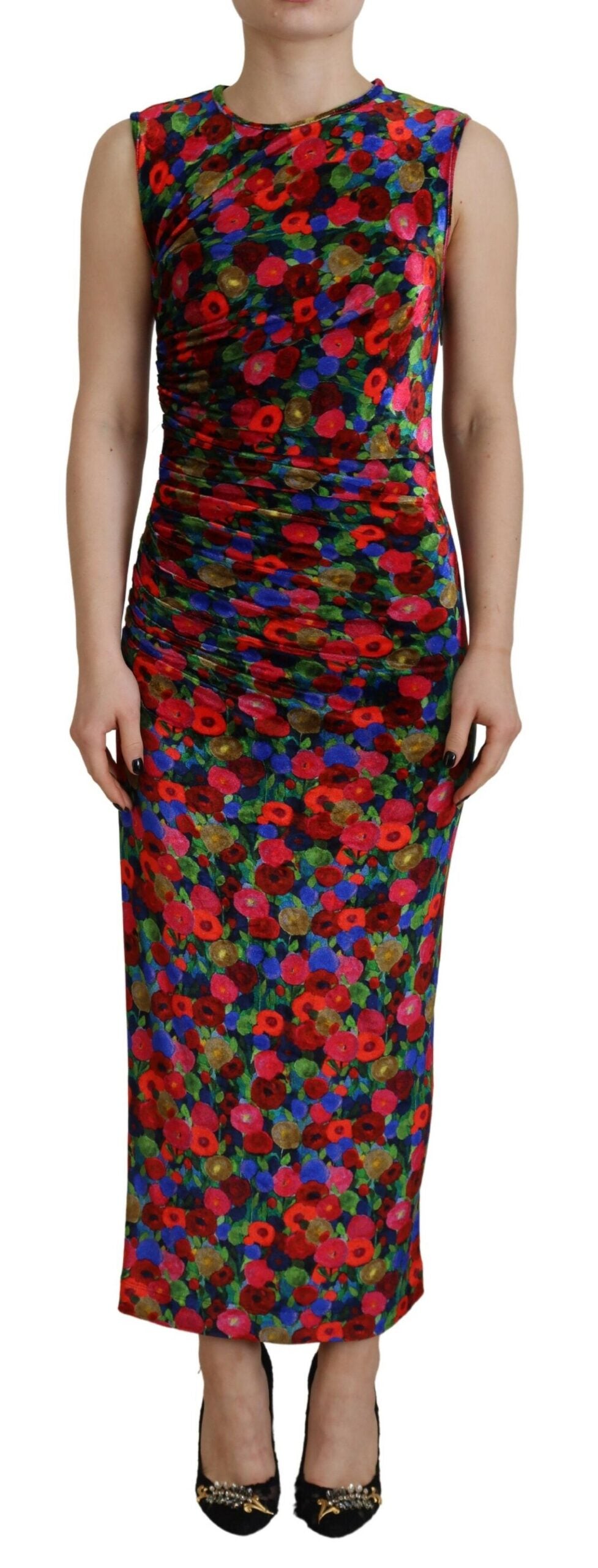 Dsquared² Multicolor Floral Bodycon Ruched Maxi Dress by Dsquared²