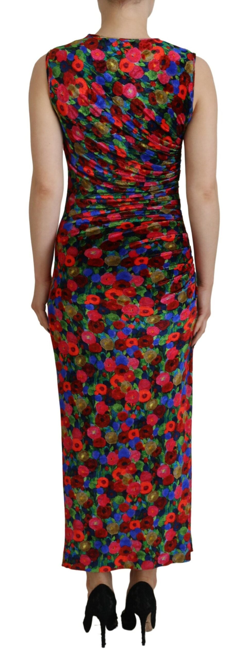 Dsquared² Multicolor Floral Bodycon Ruched Maxi Dress by Dsquared²
