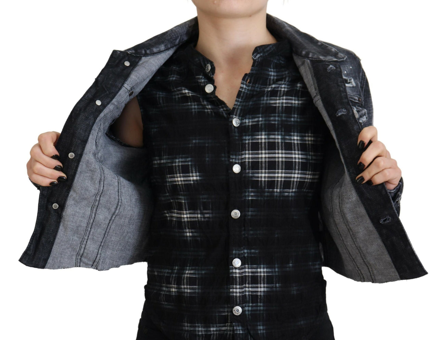 Veste en jean gris délavé Dsquared² effet vieilli