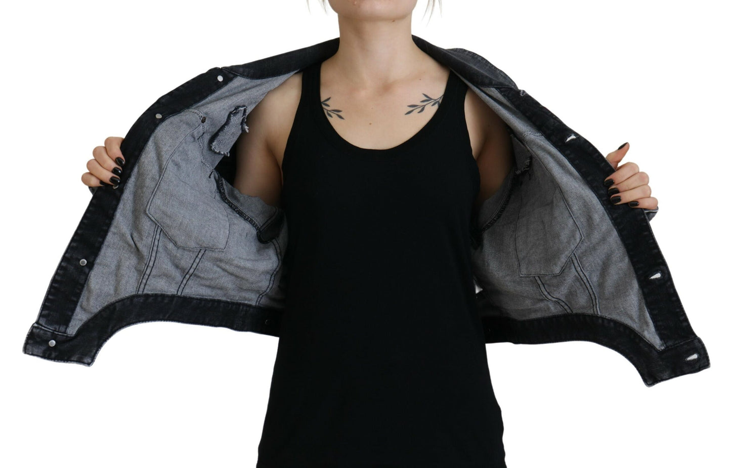 Veste courte en jean gris délavé Dsquared²