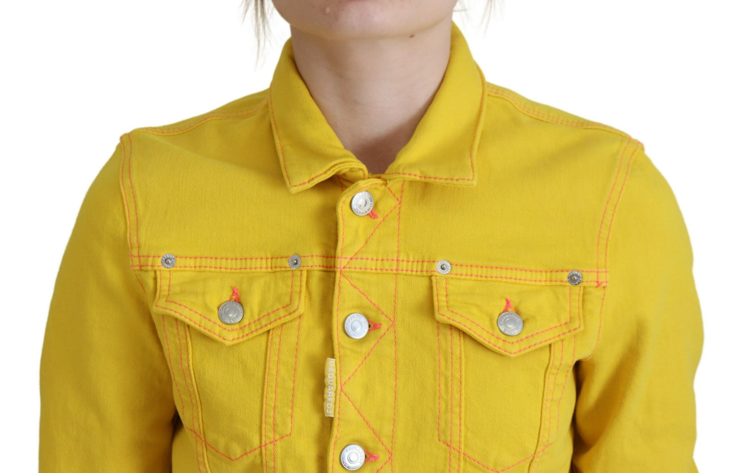 Veste en jean jaune à col et manches longues Dsquared²