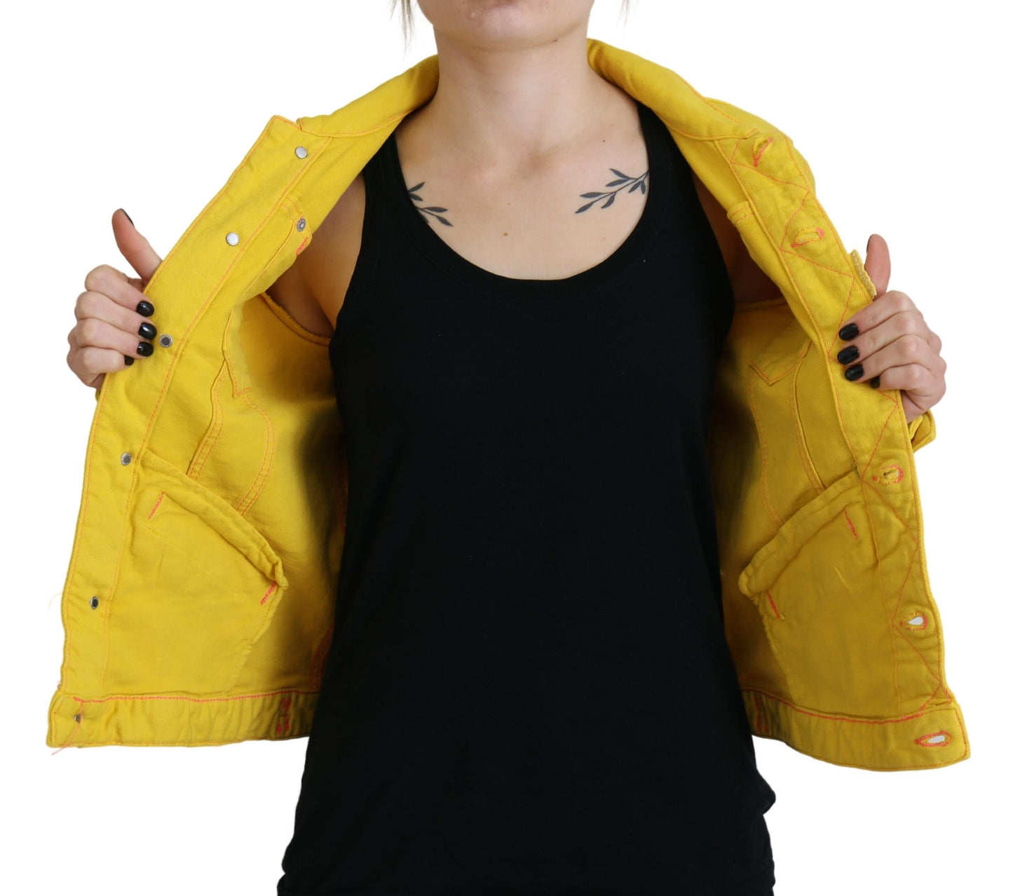 Veste en jean jaune à col et manches longues Dsquared²