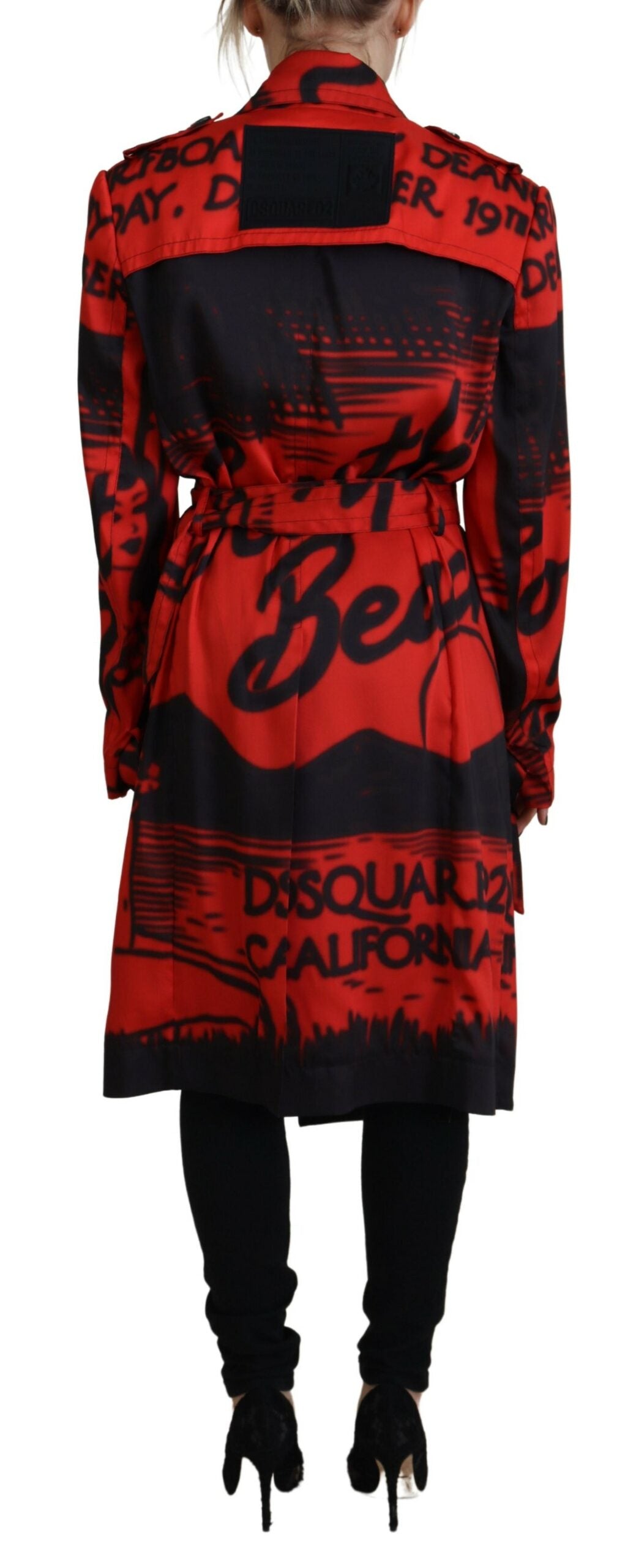 Manteau Desigual rouge à col boutonné imprimé Dsquared²