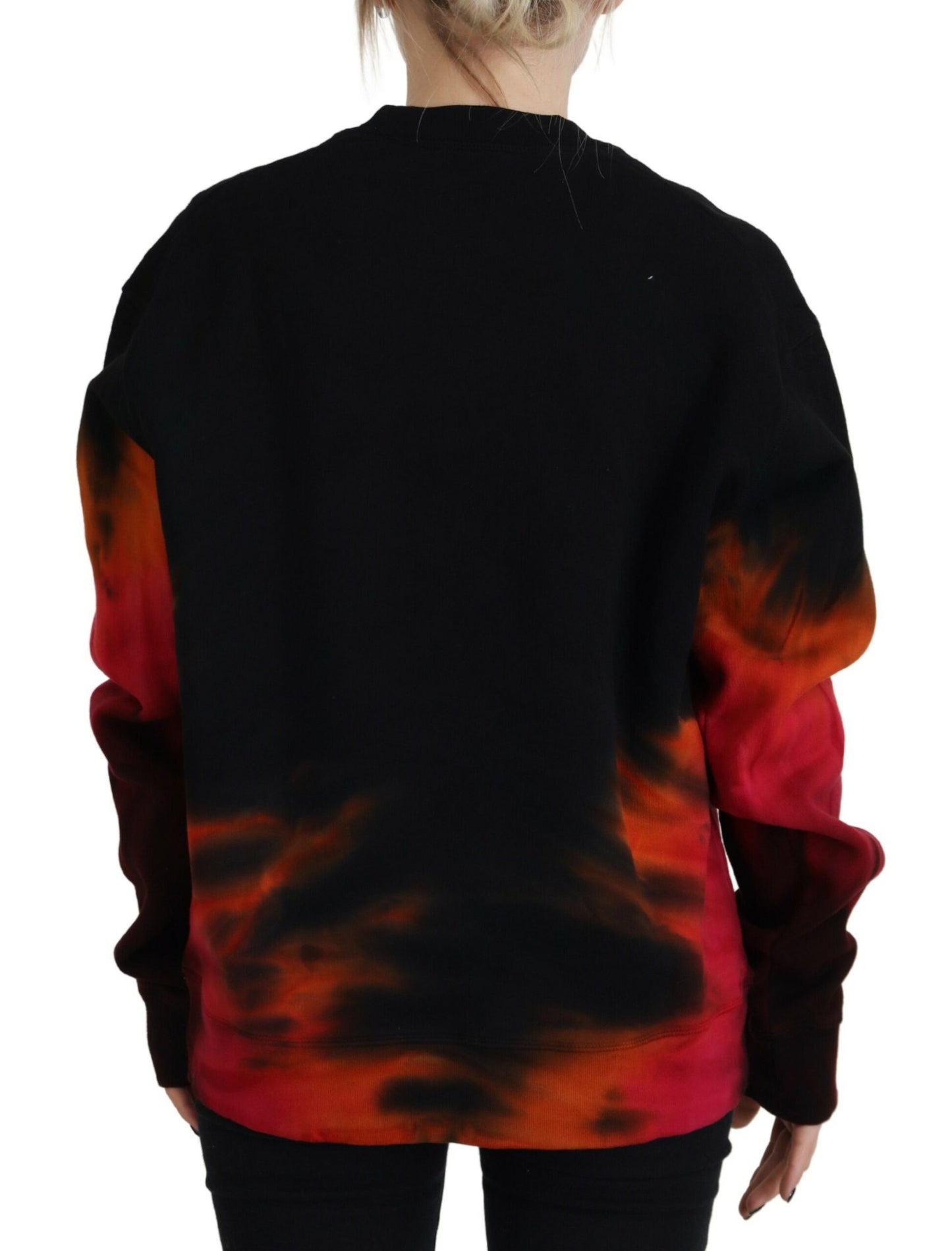 Dsquared² Black Tie Dye Logo Print Women Long Sleeve Sweater by Dsquared²