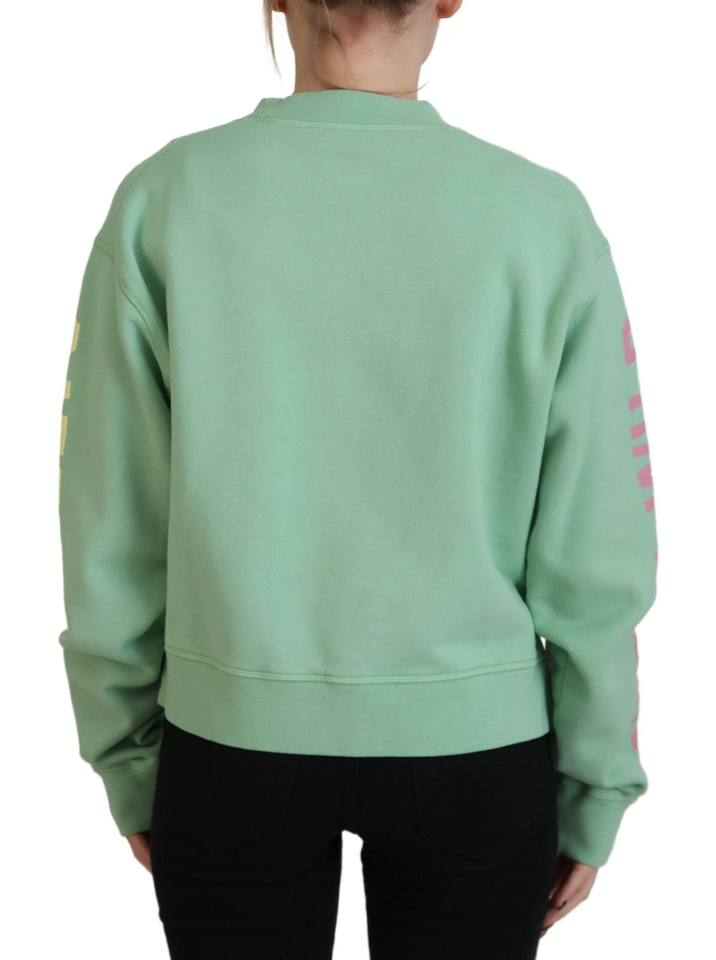 Dsquared² Green Logo Printed Crew Neck Long Sleeve Sweater by Dsquared²
