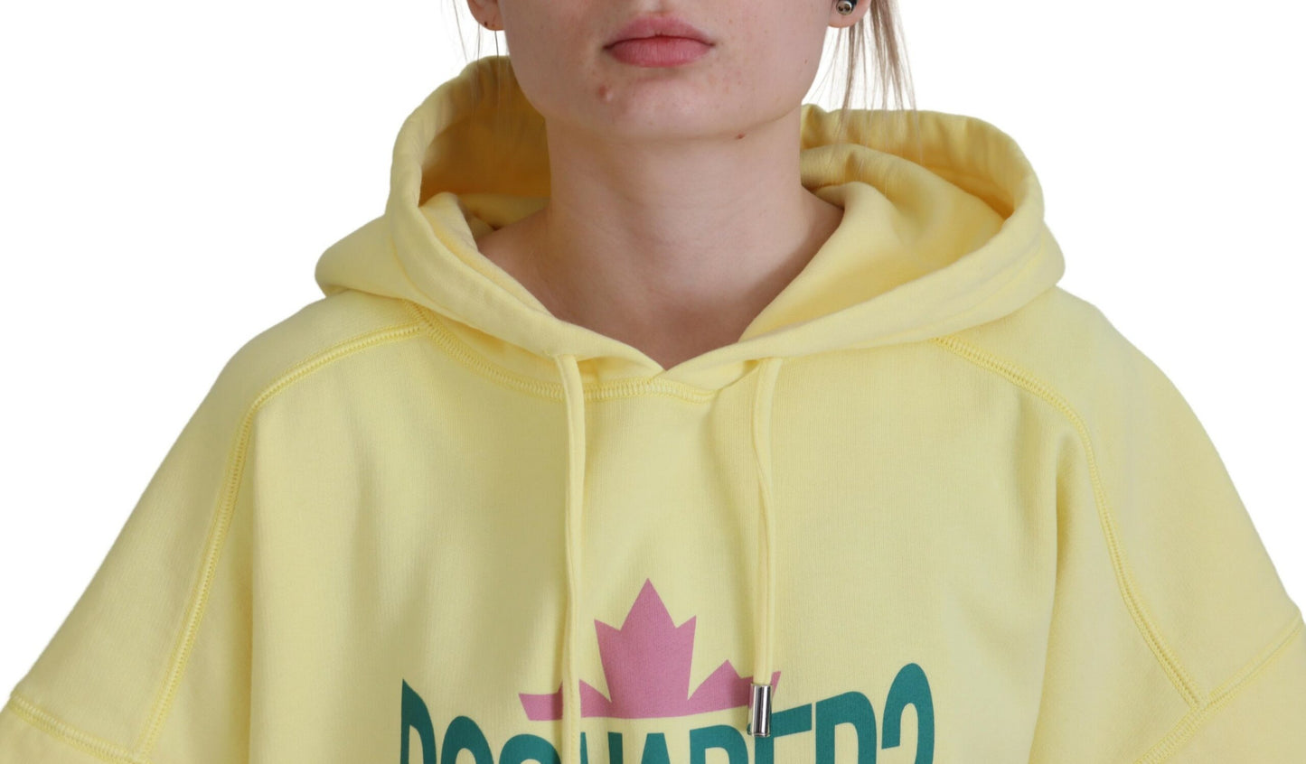 Dsquared² Yellow Logo Print Cotton Hoodie Sweatshirt Sweater by Dsquared²