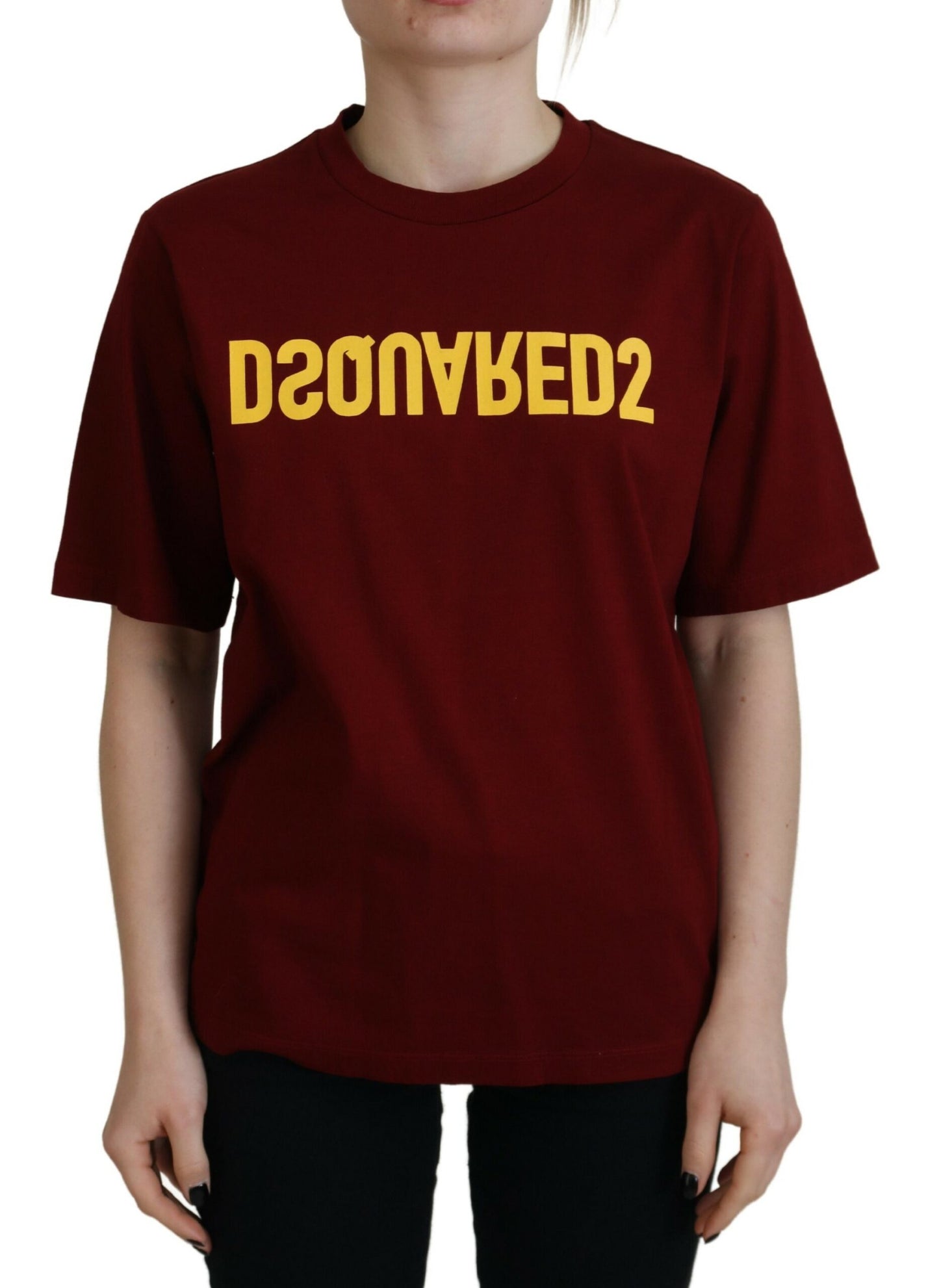 Dsquared² Maroon Logo Cotton Crewneck Short Sleeve Tee T-shirt by Dsquared²