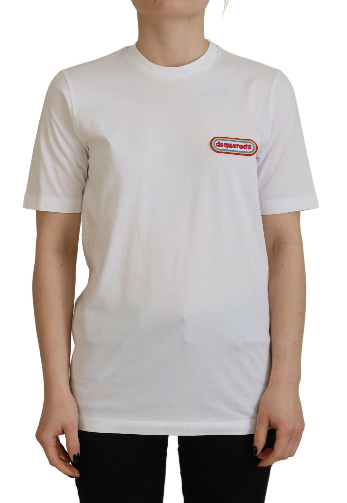 Dsquared² White Logo Patch Crewneck Short Sleeve Tee T-shirt by Dsquared²