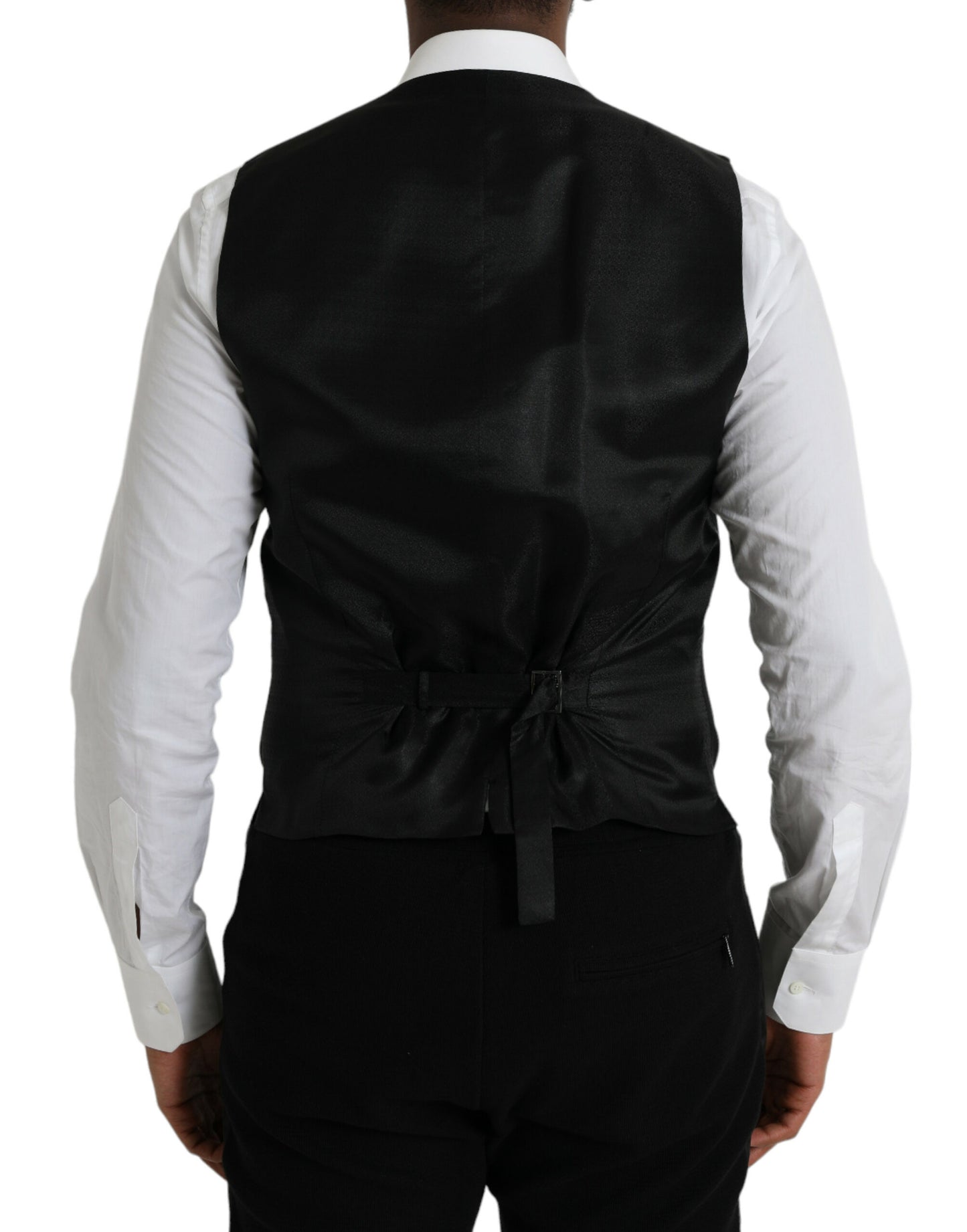 Robe gilet en laine noire Dolce & Gabbana