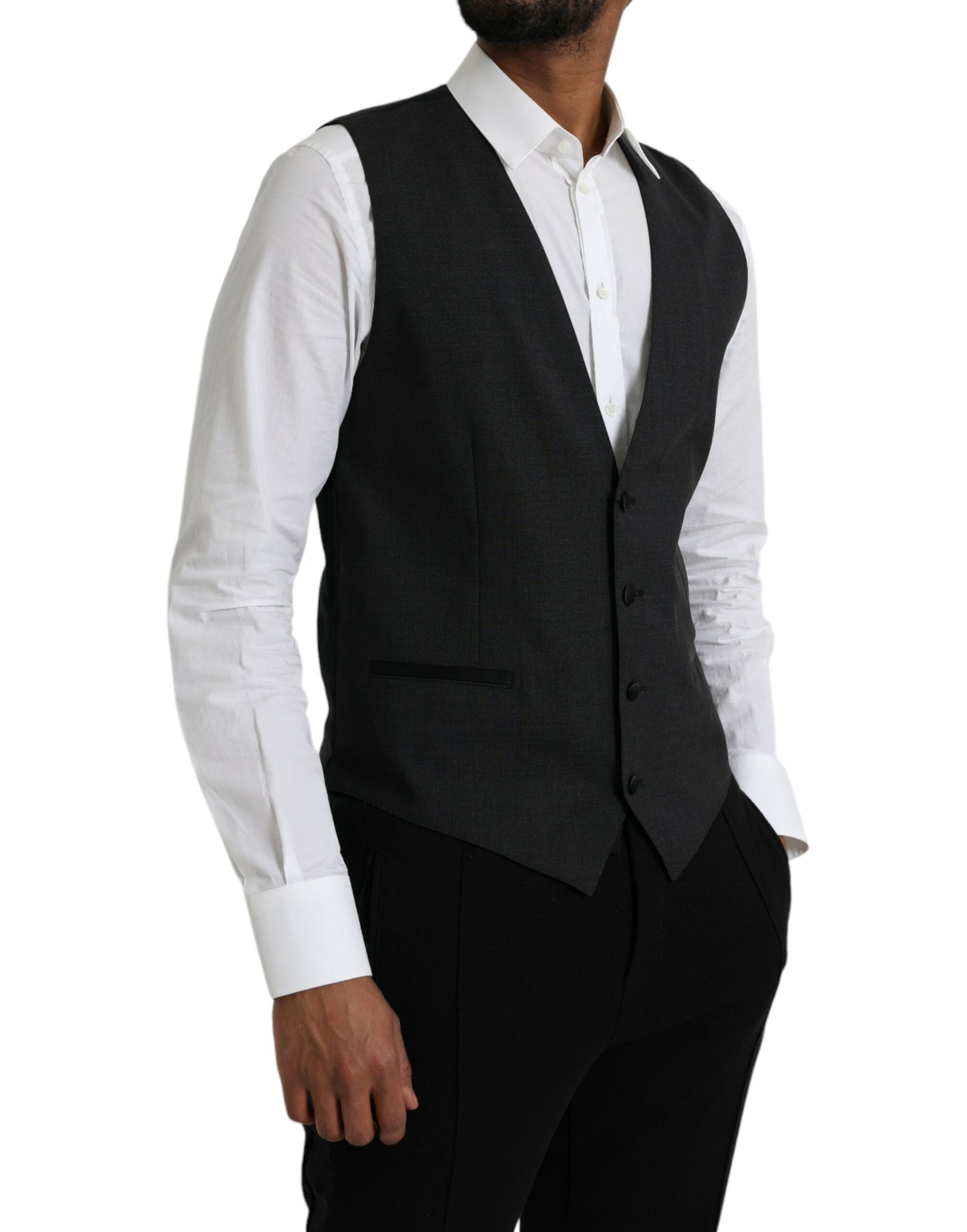Dolce & Gabbana Robe gilet en coton noir Gilet formel
