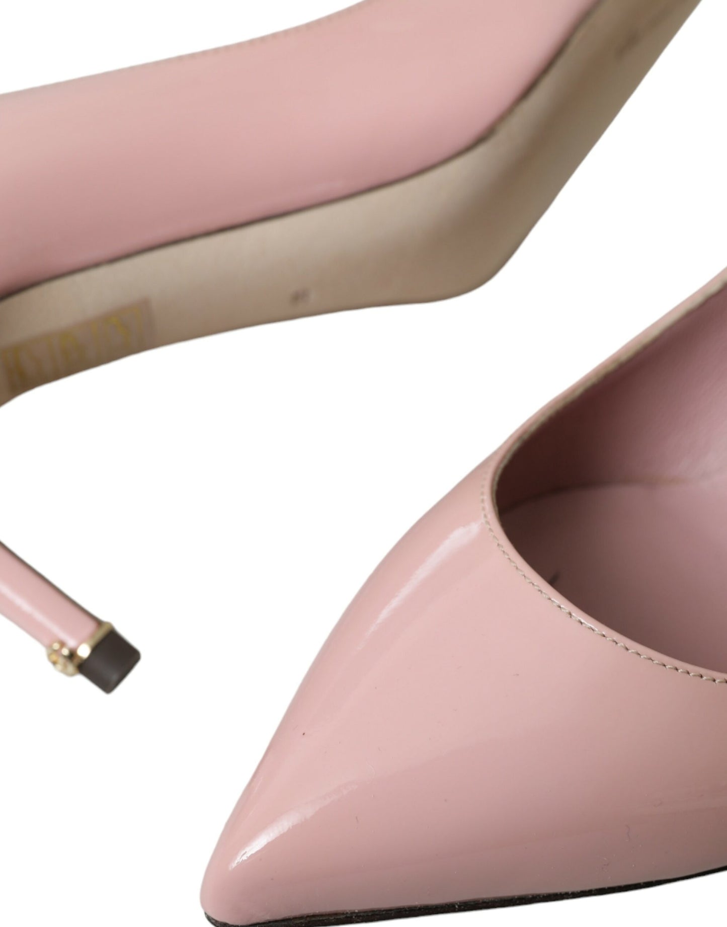Escarpins à talons en cuir verni rose clair Dolce & Gabbana