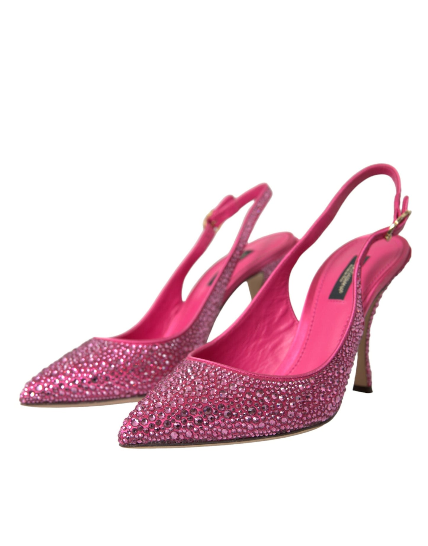 Escarpins Dolce & Gabbana roses à brides arrière et cristaux