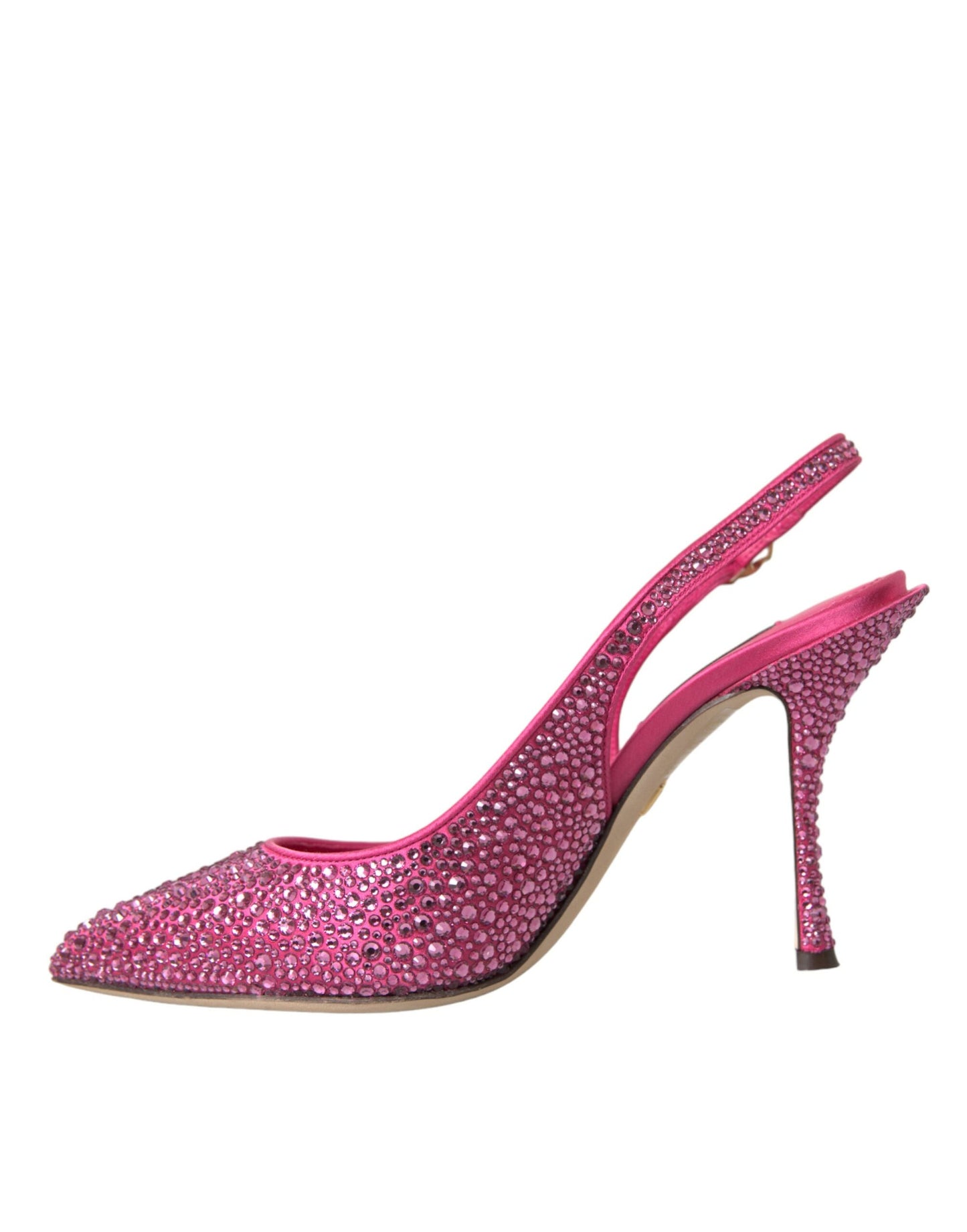 Escarpins Dolce & Gabbana roses à brides arrière et cristaux