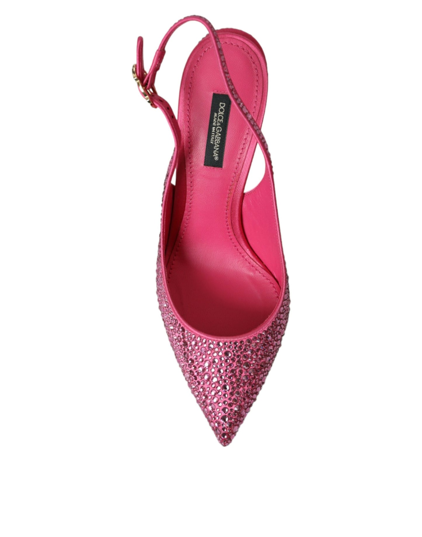 Escarpins Dolce & Gabbana roses à brides arrière et cristaux