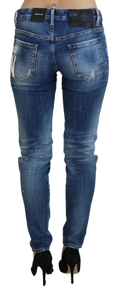 Dsquared² Blue Icon Low Waist Skinny Jennifer Denim Jeans by Dsquared²