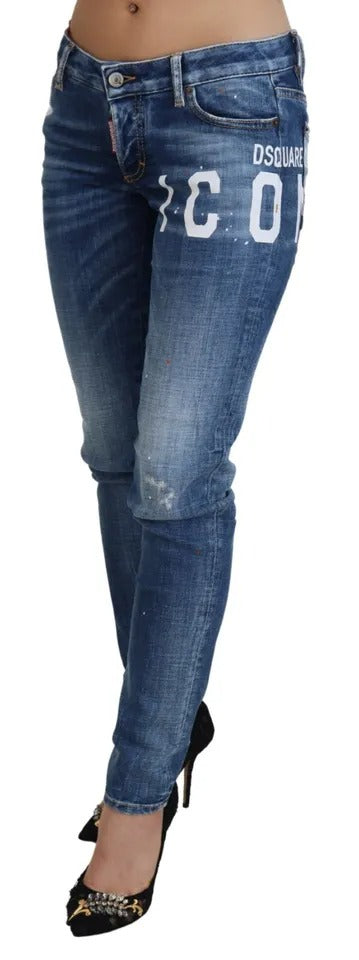 Dsquared² Blue Icon Low Waist Skinny Jennifer Denim Jeans by Dsquared²