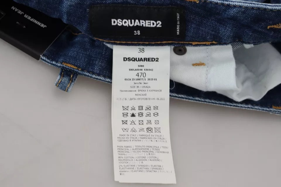 Dsquared² Blue Icon Low Waist Skinny Jennifer Denim Jeans by Dsquared²