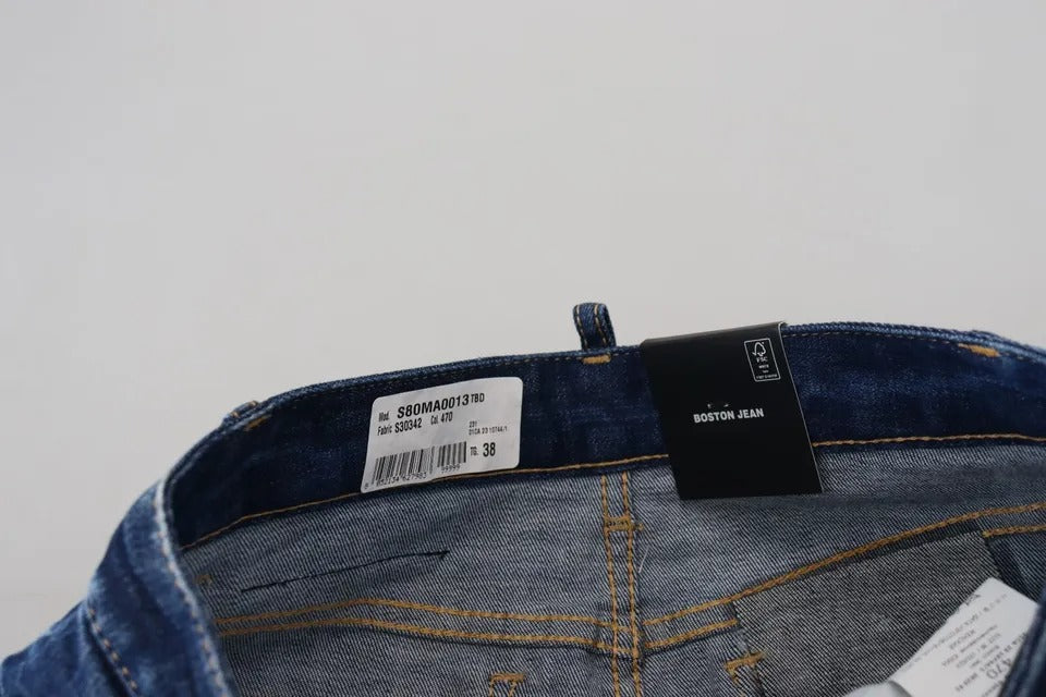 Jupe mini Boston en jean taille haute Dsquared² Blue Icon