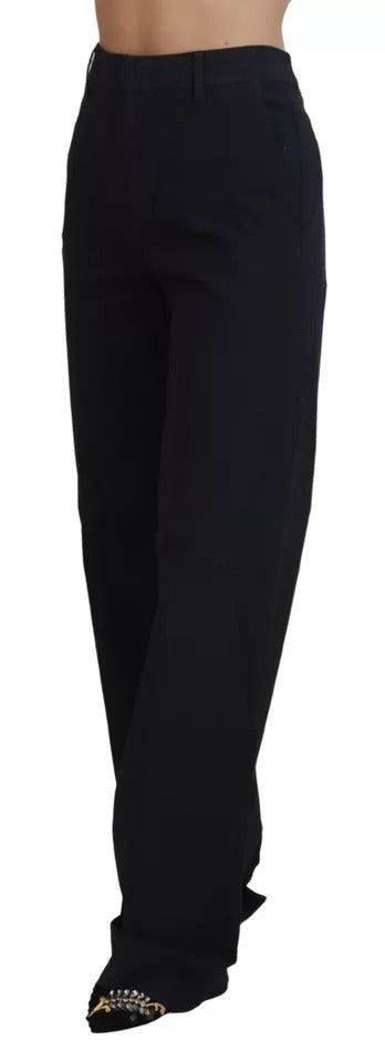 Dsquared² Black Checkered High Waist Straight Pants by Dsquared²
