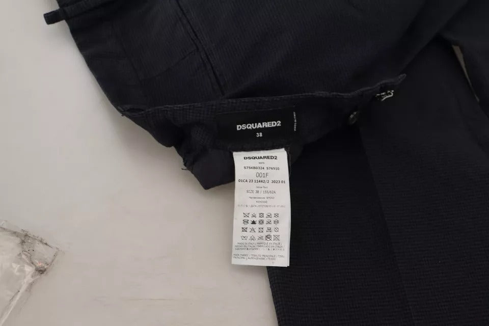 Dsquared² Black Checkered High Waist Straight Pants by Dsquared²