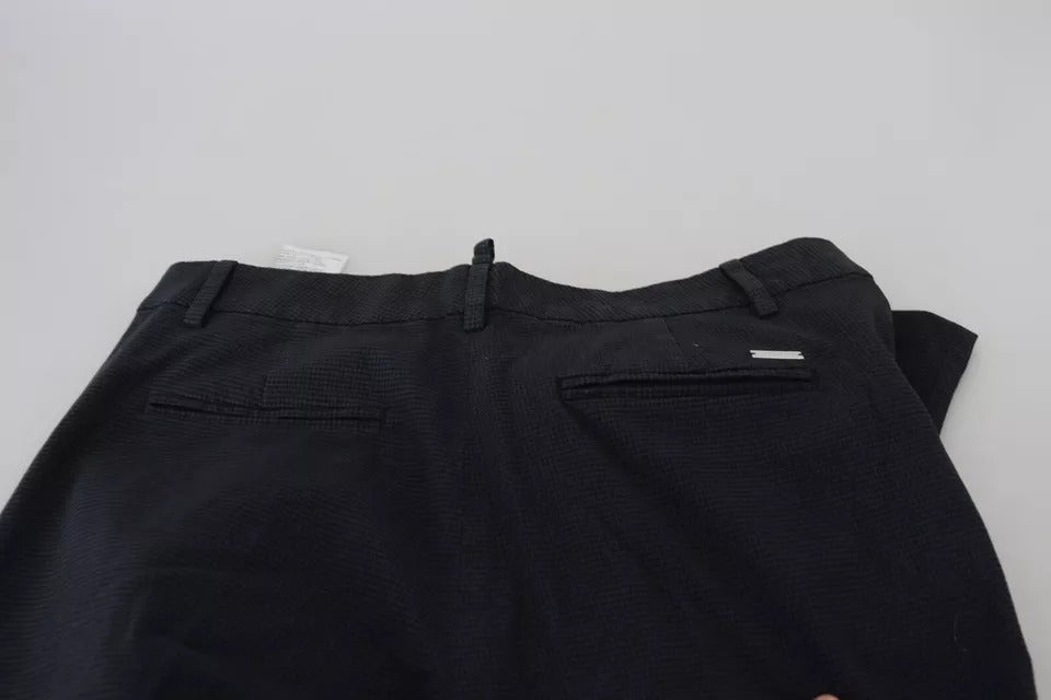 Dsquared² Black Checkered High Waist Straight Pants by Dsquared²