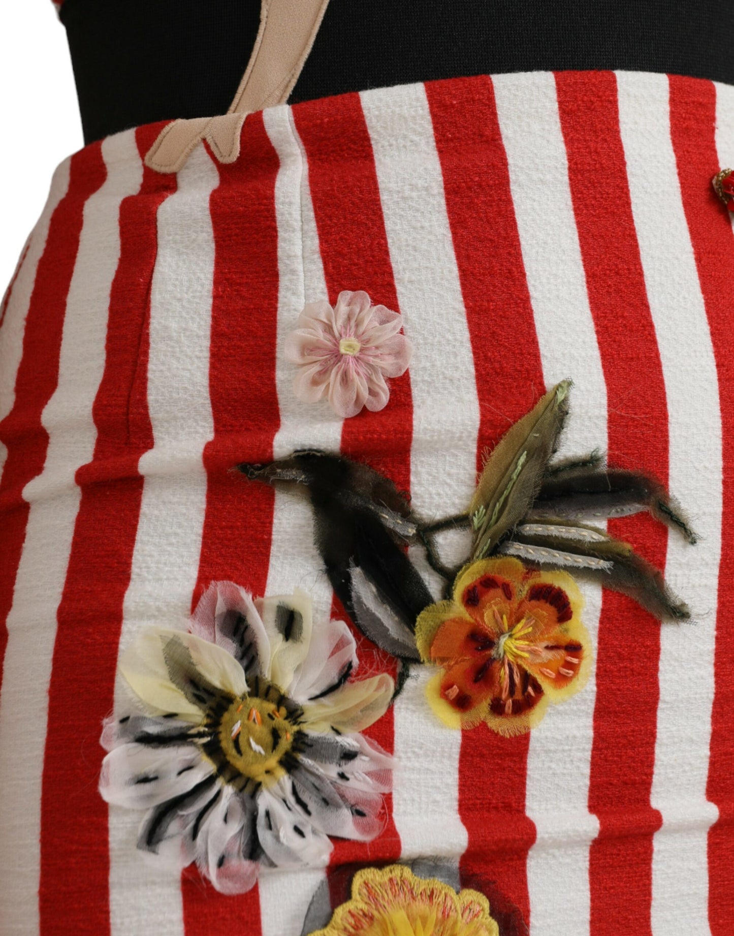 Dolce & Gabbana Red White Floral Sleeveless Sheath Midi Dress by Dolce & Gabbana