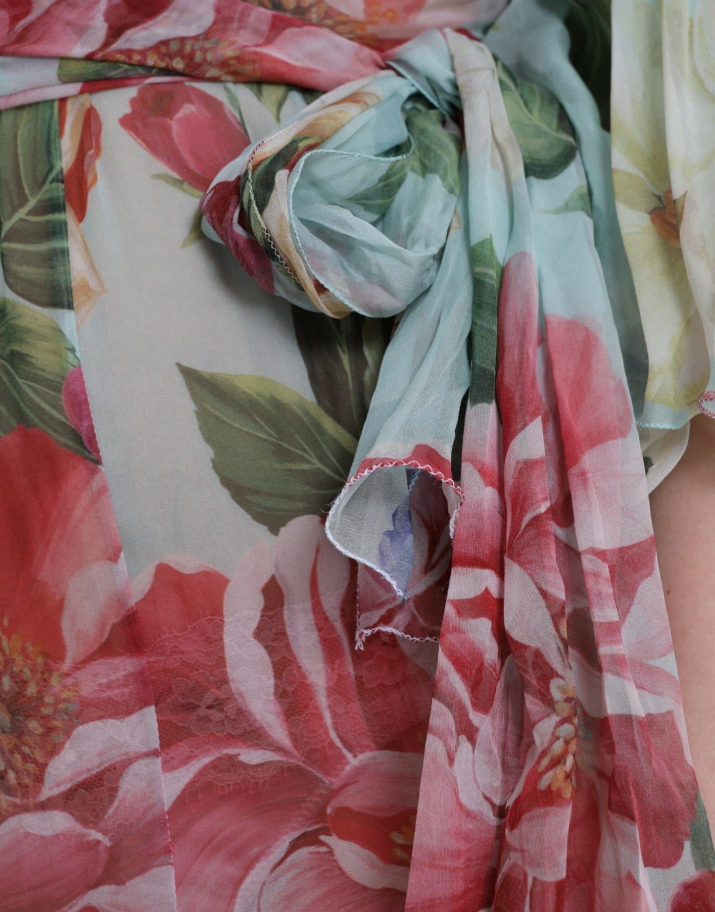 Dolce & Gabbana Blue Floral Print Tiered Long Maxi Dress by Dolce & Gabbana