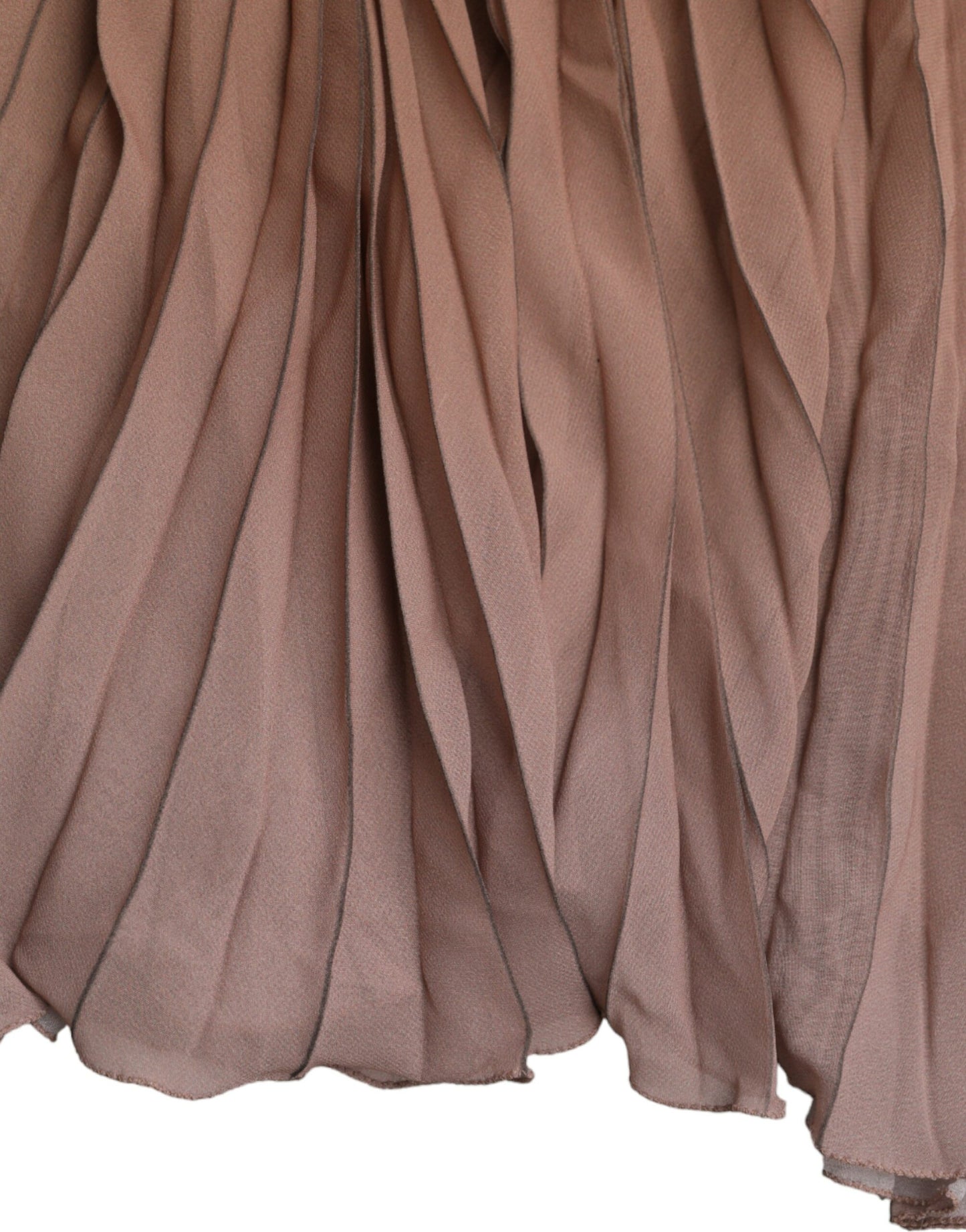 Jupe midi plissée taille haute en polyester marron Dolce & Gabbana