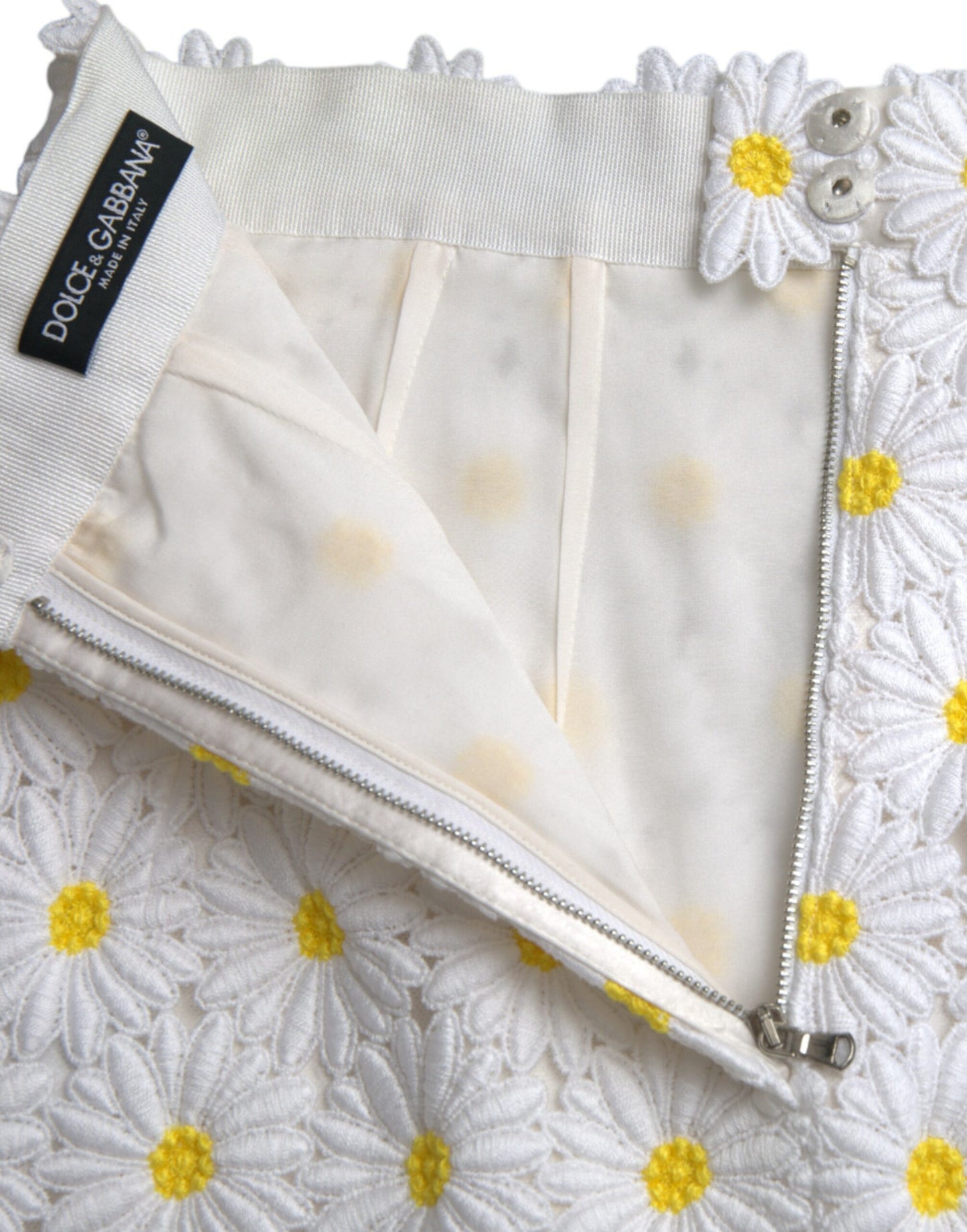 Mini-jupe trapèze blanche à fleurs Dolce & Gabbana