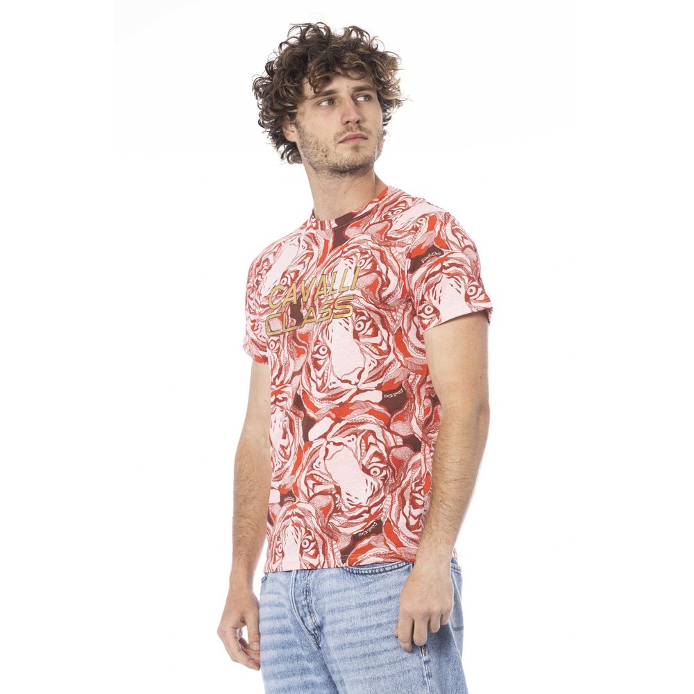 Cavalli Class Red Cotton Men T-Shirt by Cavalli Class