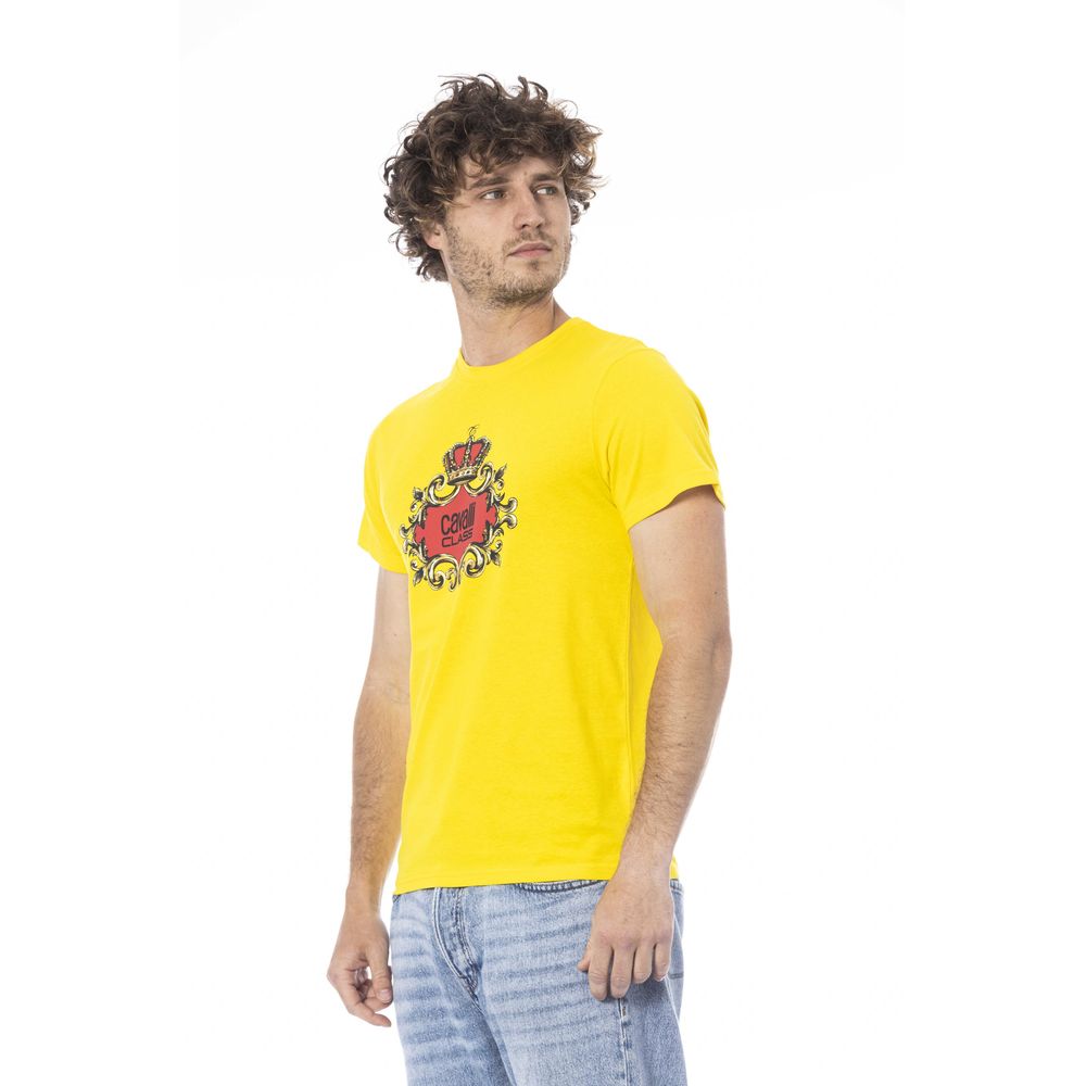 Cavalli Class Yellow Cotton Men T-Shirt by Cavalli Class
