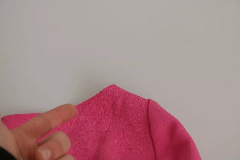 Dolce & Gabbana Pink Plunging Bodycon Sheath Mini Rayon Dress by Dolce & Gabbana
