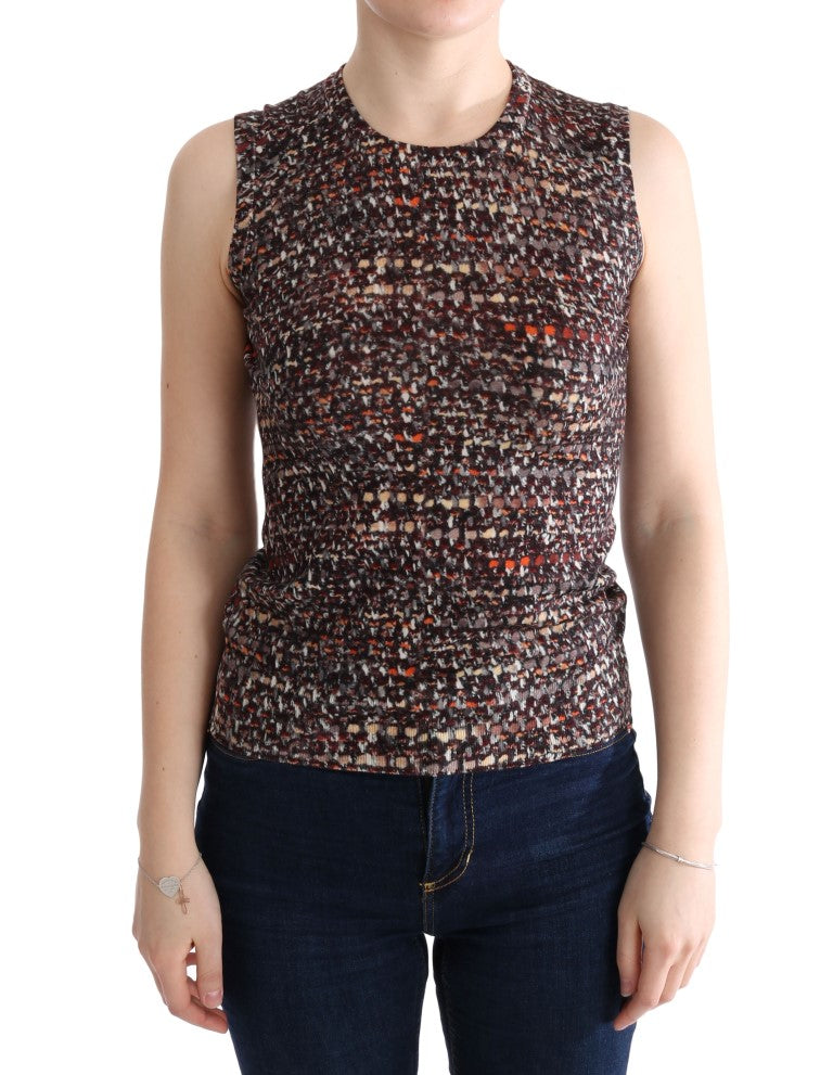 Haut sans manches en laine tricotée multicolore Dolce & Gabbana
