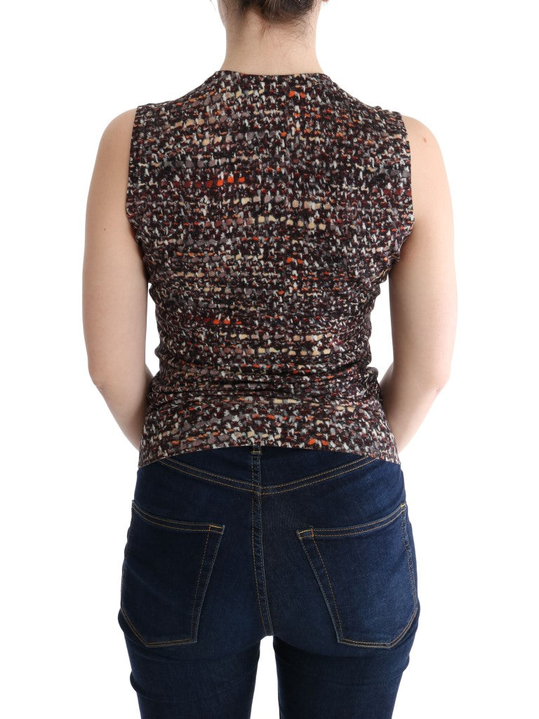Haut sans manches en laine tricotée multicolore Dolce & Gabbana
