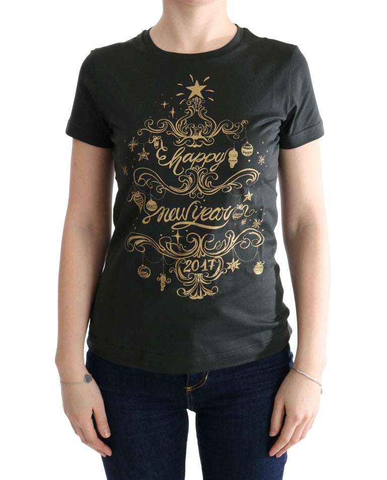 T-shirt en coton vert émeraude Dolce & Gabbana avec imprimé 2017