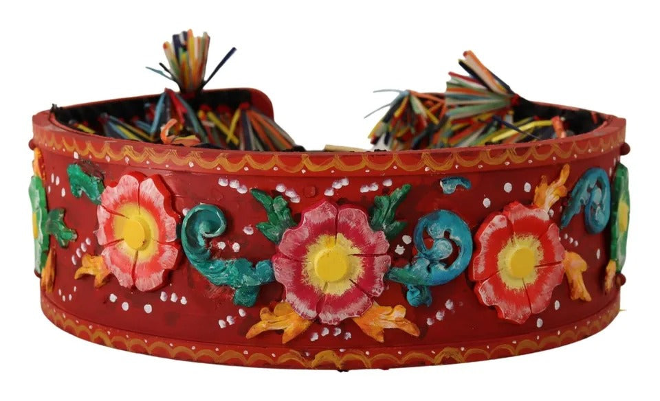 Dolce & Gabbana Ceinture Carretto large à fleurs multicolores