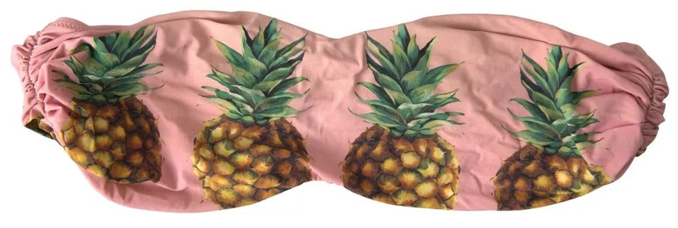 Haut de bikini imprimé rose Dolce & Gabbana