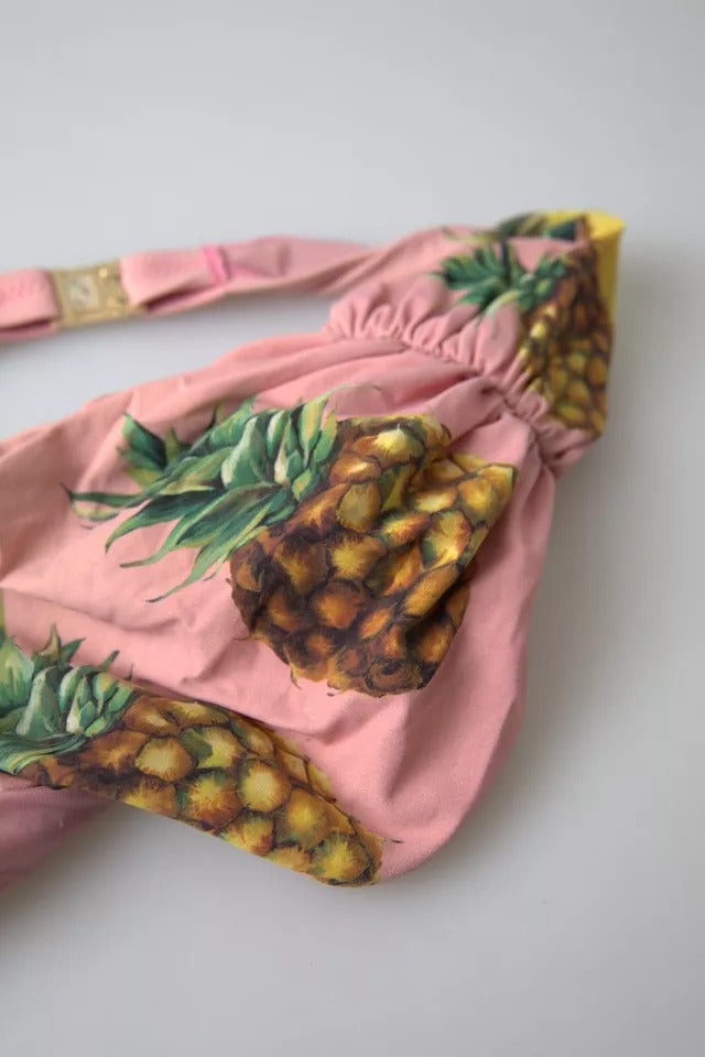 Haut de bikini imprimé rose Dolce & Gabbana