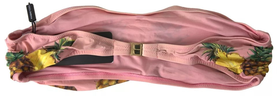 Haut de bikini imprimé rose Dolce & Gabbana